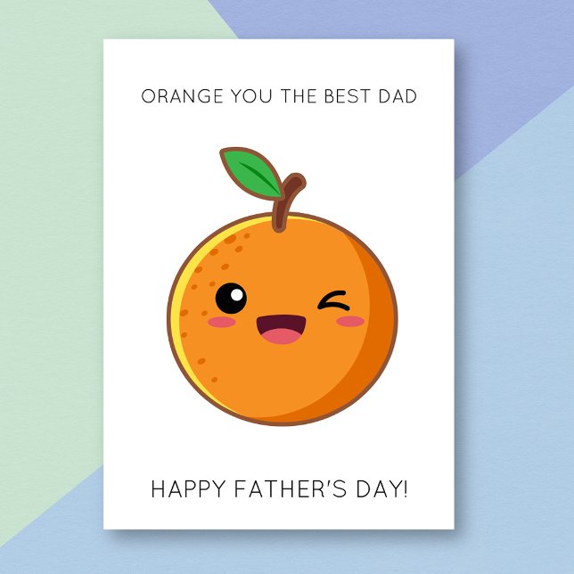Graciosa tarjeta del día del padre de un Naranja d (Subido por el creador)