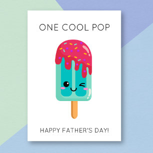 Graciosa tarjeta del día del padre del Pop Pun de