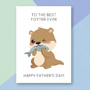 Graciosa tarjeta del día del padre para los animal