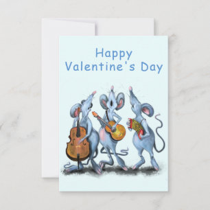 Graciosa tarjeta El día de San Valentín Ratón musi