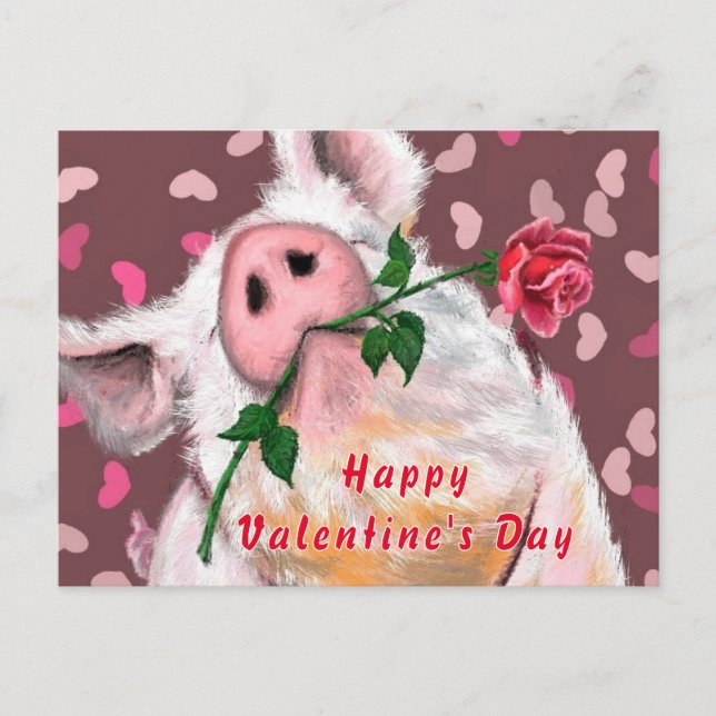 Graciosa tarjeta El día de San Valentín Romántico  (Anverso)
