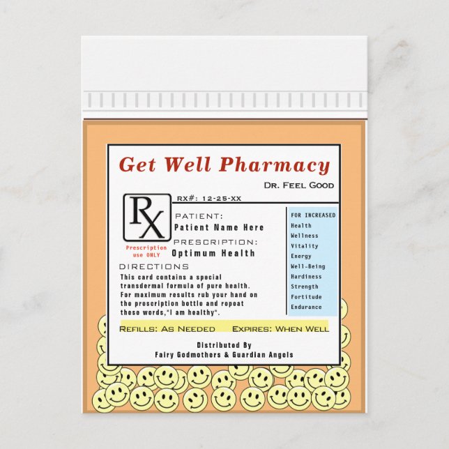 Graciosa tarjeta Get Well Ensange (Anverso)