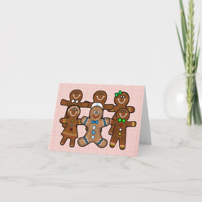 Graciosa tarjeta Gingerbread Men/Women Chrismukkah (Anverso)