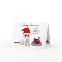 Graciosa tarjeta Grumpy de Navidades gatitos