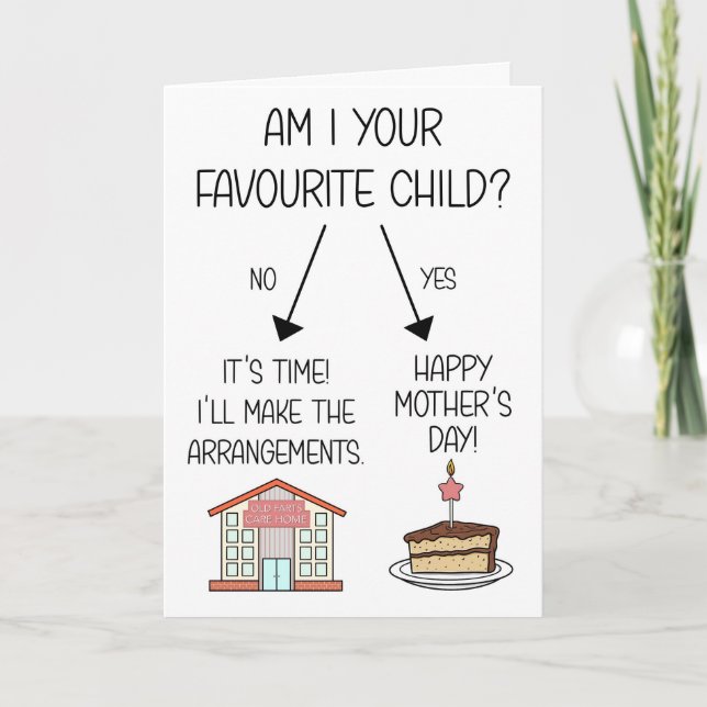 Graciosa tarjeta para el día de la madre favorita (Anverso)
