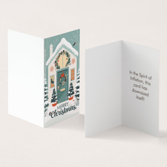 Graciosa tarjeta para minitNavidades 2023, Chiste  (Interior y exterior)