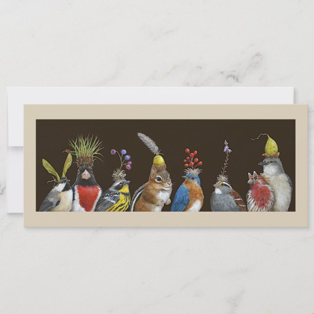 Graciosa tarjeta plana "Chip estrelló al fiesta". (Anverso)