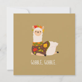 Graciosa tarjeta plana de acción de gracias de Lla