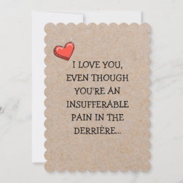 Graciosa tarjeta plana de San Valentín de texto Mi