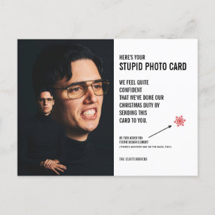 Graciosa tarjeta postal con Navidades incómodos
