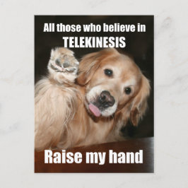 Graciosa tarjeta postal de Chiste de Telekinesis d