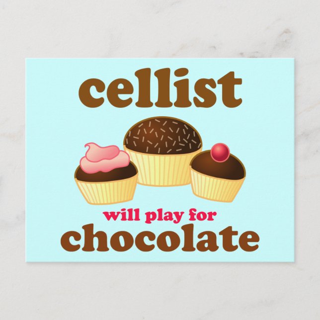 Graciosa tarjeta postal de Chocolate Cello (Anverso)