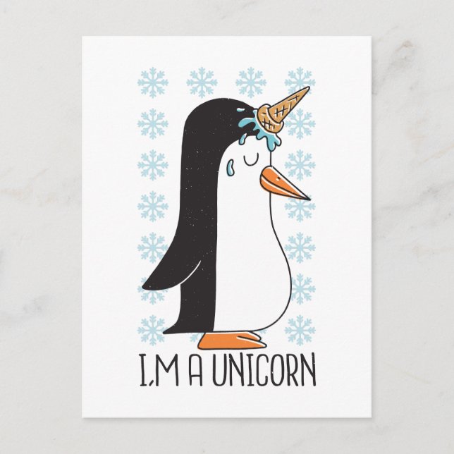 Graciosa tarjeta postal de unicornio (Anverso)