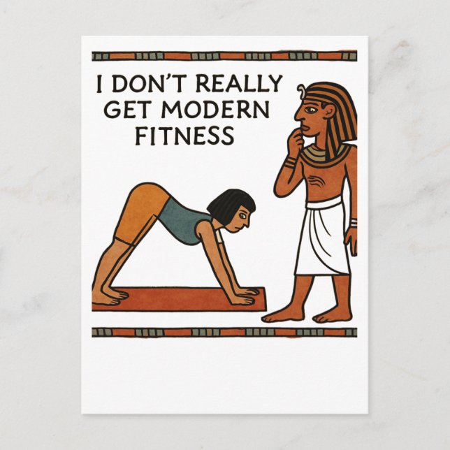 Graciosa tarjeta postal egipcia de humor para fitn (Anverso)