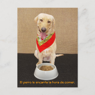 Graciosa tarjeta postal española Mascota y ayuda p