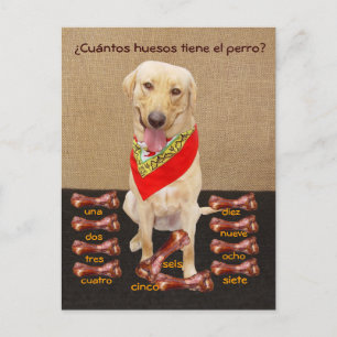 Graciosa tarjeta postal española Mascota y ayuda p