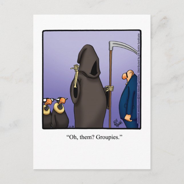 Graciosa tarjeta postal Grim Reaper (Anverso)