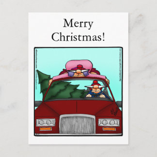 Graciosa tarjeta postal para humor navideño