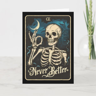 Graciosa Tarjeta Tarot Skeleton Nunca Mejor Calave
