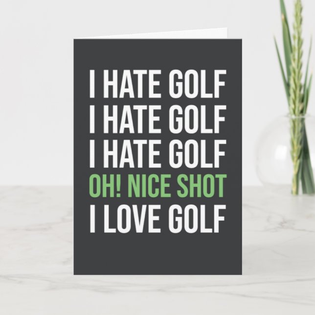 Graciosa Tarjeta Verde De Golf Para Humor De Golfe (Anverso)