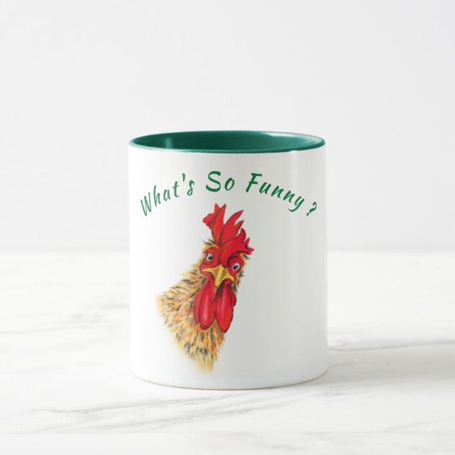 Graciosa taza con gallo sorprendido - Personalizad (Centro)