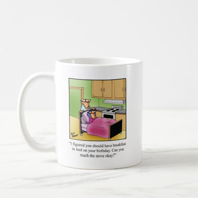 Graciosa taza de café de cumpleaños para ella (Izquierda)