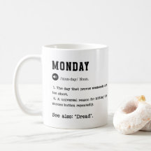 Graciosa taza de diccionario de lunes - Café adict