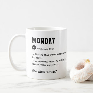 Graciosa taza de diccionario de lunes - Café adict