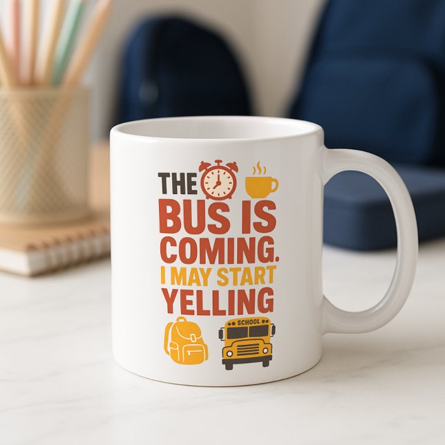 Graciosa taza escolar; divertido padre mañana bus  (Subido por el creador)