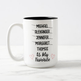 Graciosa taza infantil favorita con 5 nombres de r