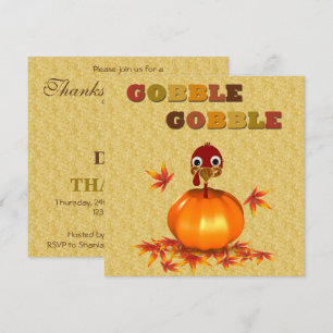 Graciosa Turquía en calabaza - Invitación