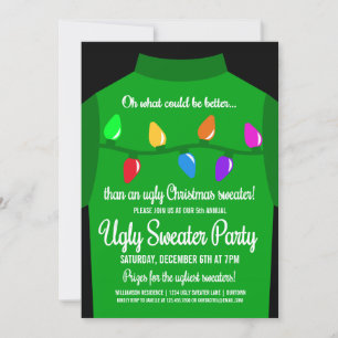 Graciosa y feo Navidades Sweater Party Invitación