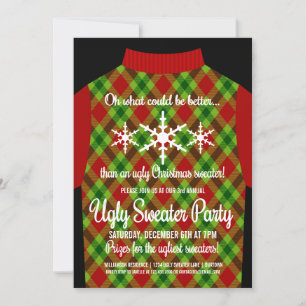 Graciosa y feo Navidades Sweater Party Invitación