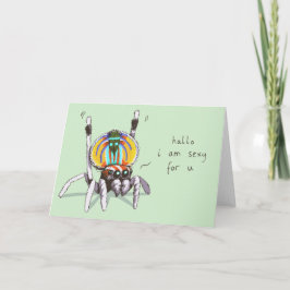Graciosa y romántica tarjeta de saludo de la araña