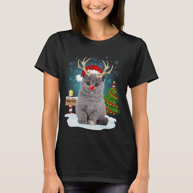 Graciosamente dulce gato reno Polo Norte Christm (Anverso)
