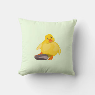 Graciosas almohadas de tiro con pato amarillo