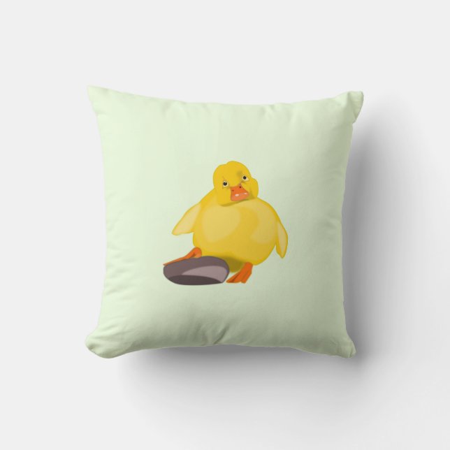 Graciosas almohadas de tiro con pato amarillo (Anverso)