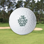 Graciosas Bolas de Golf Green Personalizadas Perdi<br><div class="desc">¡No vuelvas a mezclar las bolas! Personalice el nombre para crear unas bolas de golf únicas diseñadas para poner un latido,  un zap,  un zap en el juego de cualquiera. Diseñado por Thisisnotme©</div>