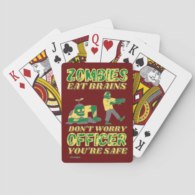 graciosas cartas de juego "ZOMBIES come CEREBROS.. (Reverso)