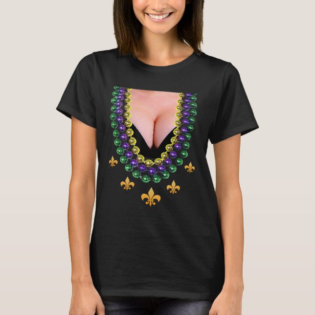 Graciosas cuentas de Mardi Gras y camisa de trajes (Anverso)