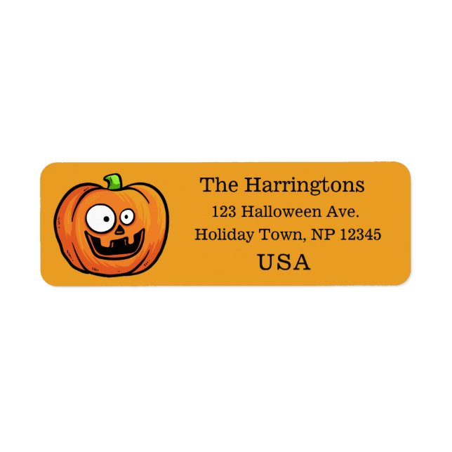 Graciosas etiquetas de personalizados de calabaza  (Frente)