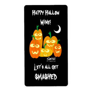 Graciosas etiquetas de vino o cerveza de Halloween
