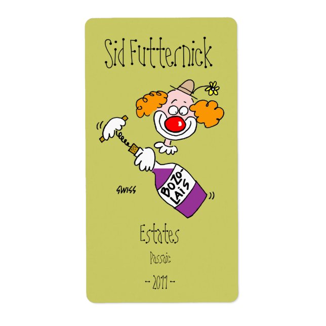 Graciosas etiquetas de vino personalizadas (Frente)