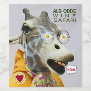 ¡Graciosas etiquetas de vino Safari! Etiqueta de 