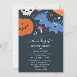 Graciosas invitaciones a bodas de Halloween