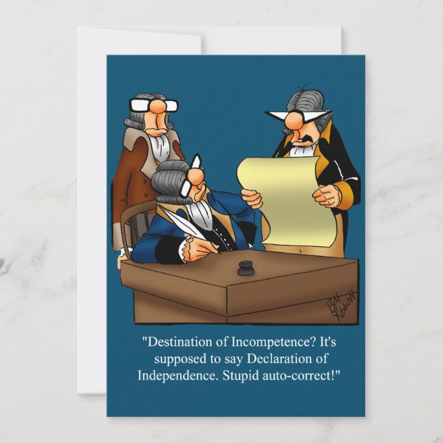 Graciosas invitaciones del 4 de julio a los partid (Anverso)