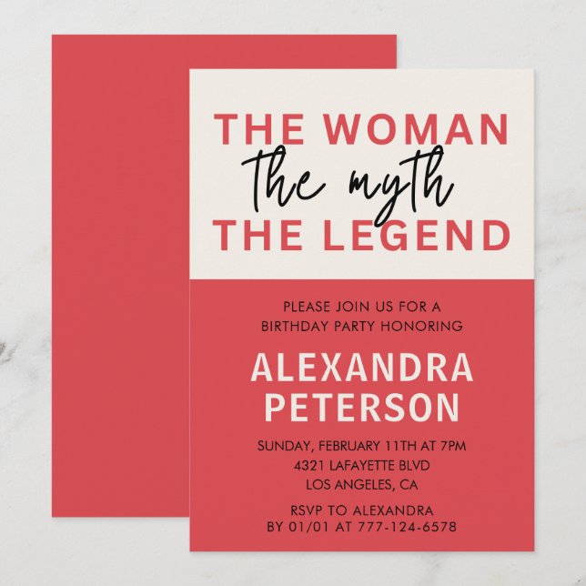 Graciosas invitaciones para 43 años Humor Woman My (Anverso / Reverso)