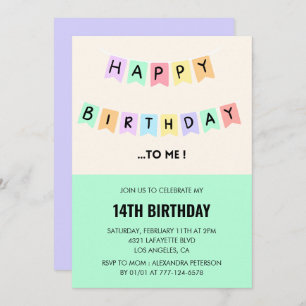 Graciosas invitaciones para el 14 cumpleaños Feliz