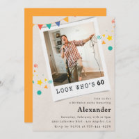 Graciosas invitaciones para el 60 cumpleaños Men F