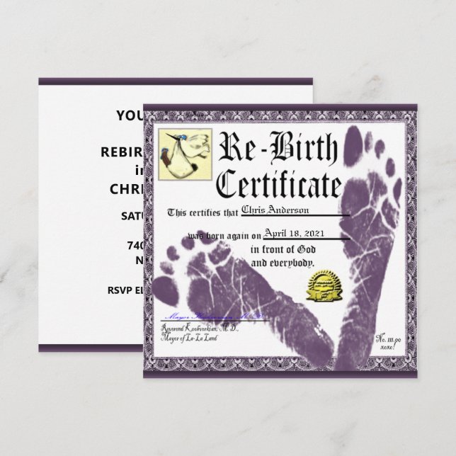 Graciosas invitaciones para fiestas de cumpleaños  (Anverso / Reverso)